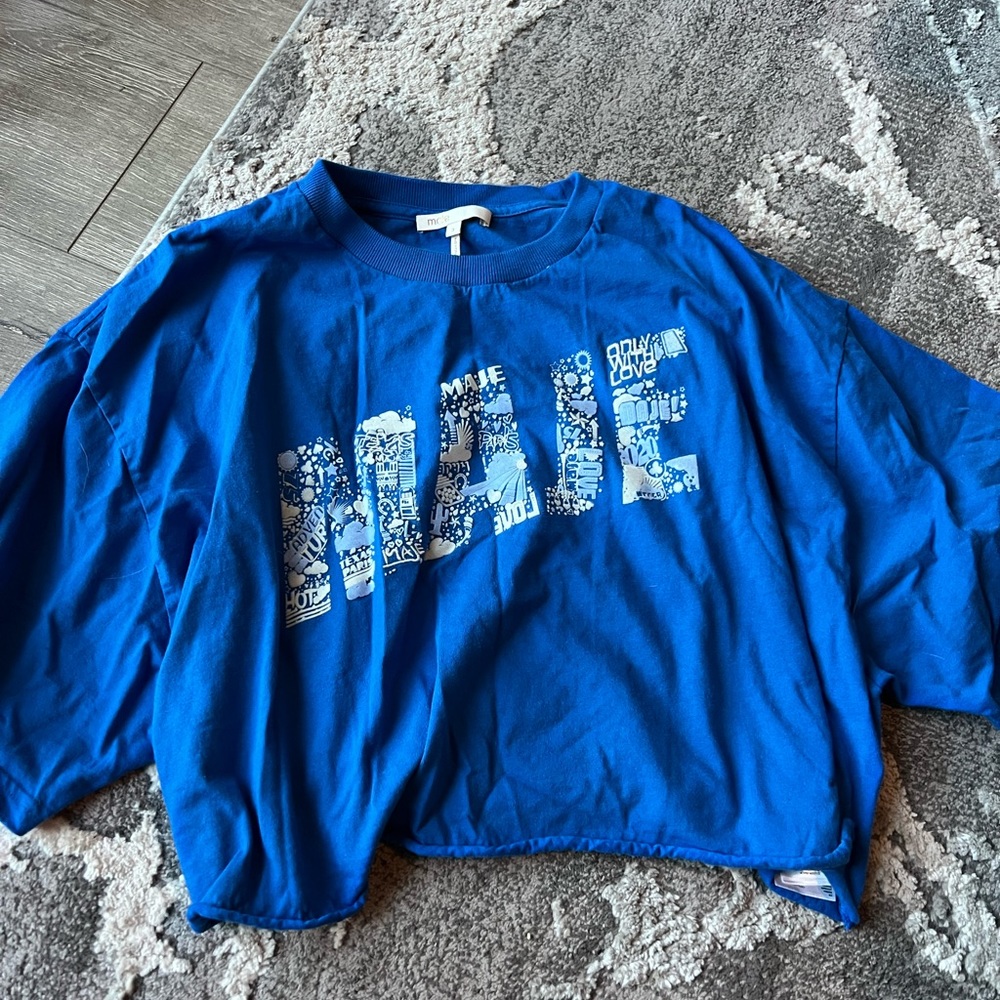 Maje blue crop top